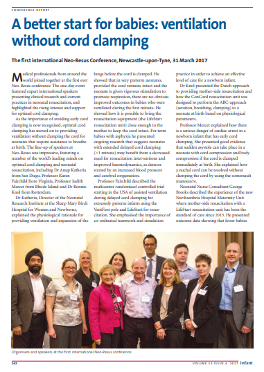 Newcastle conference on cord clamping at birth